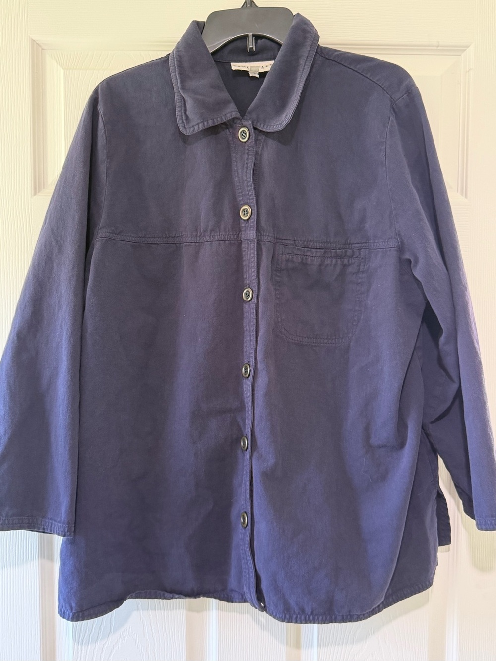 DAVID DART Woman Dark Blue Button-Up Jacket vintage shacket